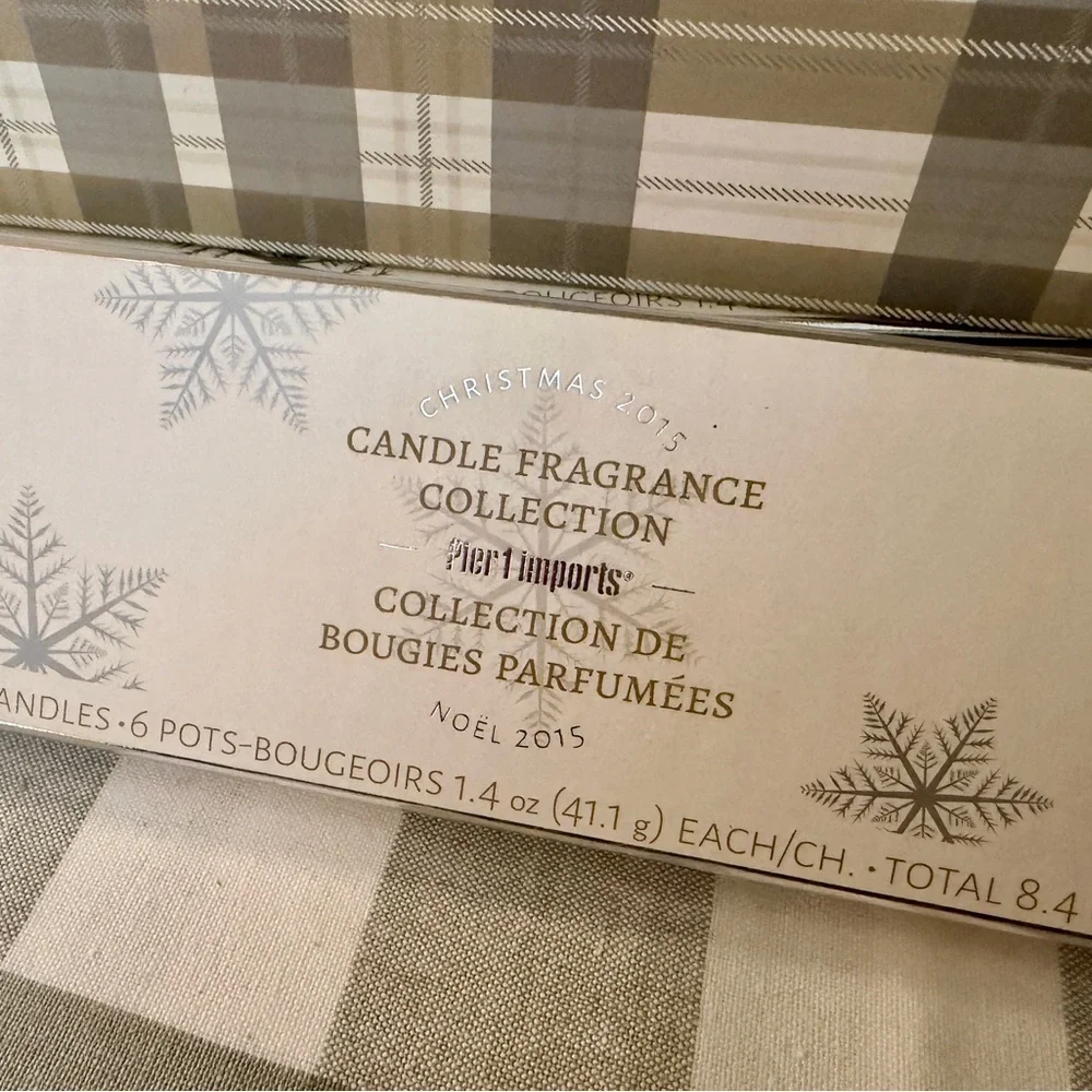 PIER 1 IMPORTS, CHRISTMAS 2015, CANDLE FRAGRANCE COLLECTION, SET/2. NEW IN BOX.